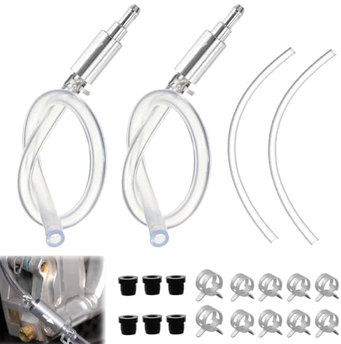 Begonia Manguera de purga de freno, kit de herramientas de manguera de sangre con válvula antirretorno y abrazaderas, manguera de purga de freno de embrague para motocicleta y coche