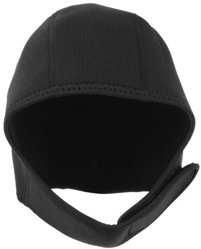 POPETPOP Gorro de Natación para Hombre de Neopreno Negro Diseño Ajustable y Elástico para Protección Solar y Decoracion Verano en Natación al Aire Libre