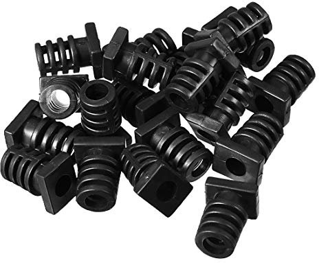 sourcing map 20 Stück PVC Viereck Kabelknickschutz Kabelschutz Kabeldurchführung Schwarz DE de