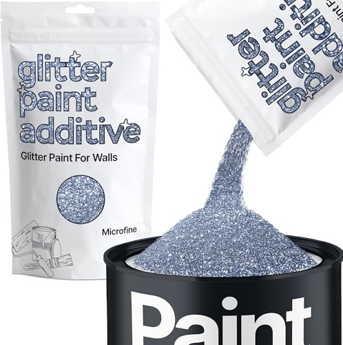 Hemway Azure Blue Glitter Paint Additive Microfine 100g for Adding Sparkle | for Paints & Varnish | Paint Walls Sparkly Add to Emulsion, Acrylic or Lacquer Indoor