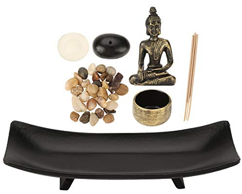 Candelabro de Buda Buda, Quemador de Incienso Buda Estatua Budismo Feng Shui Ornamento Escritorio Jardín Zen Kit para el Hogar Oficina Yoga Decoración de la habitación