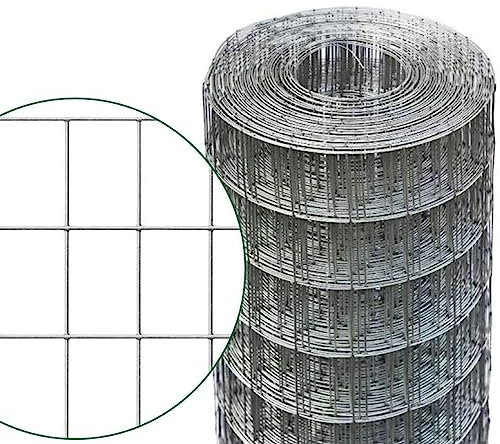 La zappa Malla electrosoldada para valla de metal, malla rectangular 75 x 50 mm (25 m x h 100 cm, galvanizada)