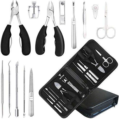 Shehadeh - Pediküre Maniküre Set 14 tlg Nageletui Nagelpflege Nagelknipser Nagelschere Nagelzange