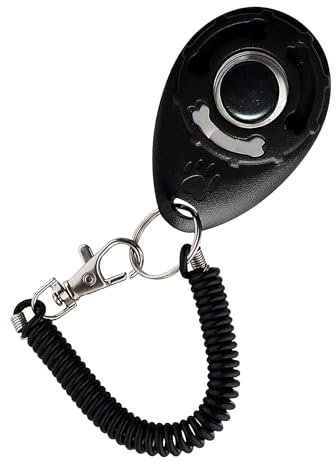 Trimming Shop Clicker de entrenamiento para mascotas, con botón grande para entrenar perros, gatos, caballos, con correa de muñeca, agarre cómodo, comportamiento efectivo, herramienta de entrenamiento