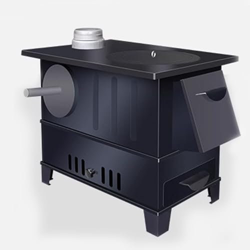 Estufa de Leña de Hierro Fundido Espesado con Horno, Estufa de Hierro Fundido, Estufa de Calefacción para Carpa, Interior, Cabaña, Calefacción, Cocina(50.5 * 30.5 * 41-200cm)