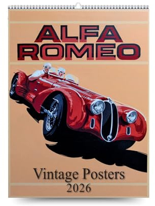 AIMA – Calendario 2026 Vintage Posters 13,5x17 cm – Planner Mensile da Muro con Locandine Cultura Italiana Retrò