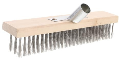 CHILDWEET Multi-purpose Stainless Steel Floor Brush Wire Broom Head Metal Stiff Bristle Brush for Cleaning Tiles Grout Concrete Floors