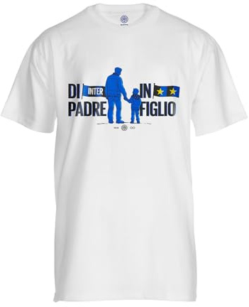 FC Internazionale Milano S.p.A. T-Shirt, Maglietta Unisex Adulto, Bianco, XXL, Padre/Figlio