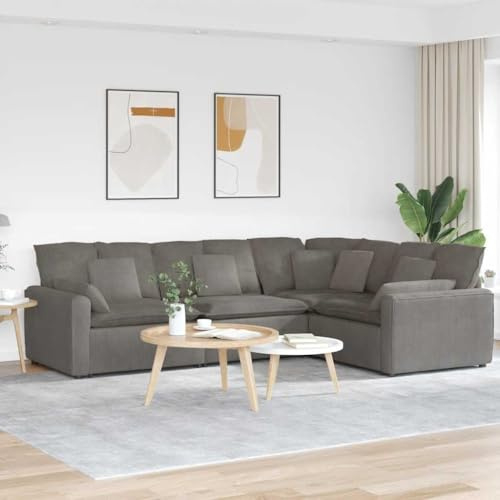 Snsowed Divano Modulare con Cuscini in Tessuto a Coste Grigio Chiaro,Divani da Soggiorno,Divano Modulare,Divano componibile,Divano componibile modulare,Divano Moderno-3321167