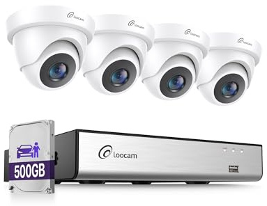 Loocam 1080P Kit Caméra de Surveillance, 8CH 5MP Lite DVR H.265+ 500G
