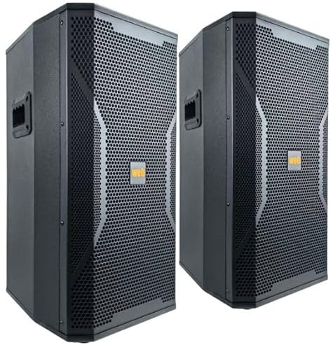 Coppia casse acustiche amplificate WEB 300W con Bluetooth, USB e SD - 62x32x34 cm