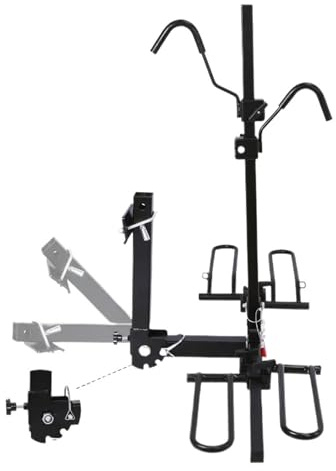 WCDFTASL Portabicicletas con Montaje de Enganche for 2 Bicicletas, portabicicletas Plegable for Bicicletas estándar, de neumáticos Anchos y eléctricas, se Adapta al Receptor de 2 Pulgadas