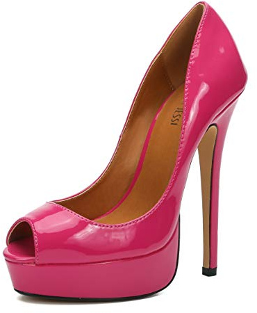 MAIERNISI JESSI Unisex Men's Women's Flatform High Heels Peep Toe Stiletto Pumps Rose EU48 - US 14 Women/12.5 Men