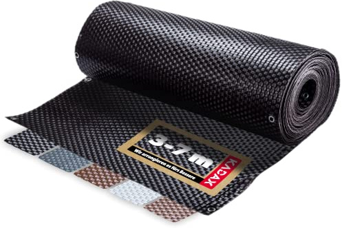KADAX Sichtschutz für Balkon, Terrasse, Zaun, wetterfeste Sichtschutzmatte aus PE-Rattan, Balkonbespannung mit Kabelbinder, Sichtschutzzaun, Balkonverkleidung, Windschutz (0,9 m x 5 m, dunkelbraun)