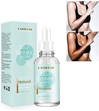 Autoabbronzante Viso e Corpo, MKNZOME 30ml Gocce Autoabbronzanti Viso Abbronzante Corpo Abbronzatura Naturale Bronzea Acceleratore Abbronzatura efficace al Sole e nei Lettini Solari