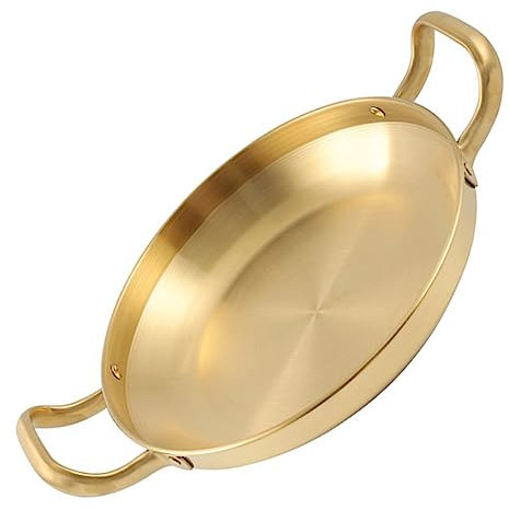 LABRIMP Pentola in Acciaio Inossidabile Spessa Per Cucina Coreana Ramen e Frutti Di Mare Design Antiscivolo Con Doppi Manici Capacità Uniforme e Facile Da Pulire Per Uso Domestico Aperto