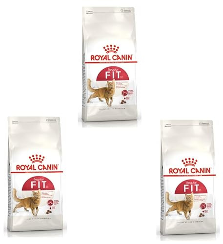 Royal Canin FIT 32 Regular para Gatos Activos | Pack Triple | 3 x 400 g | Alimento Completo para Gatos Adultos | Puede Ayudar a Reducir la formación de Bolas de Pelo