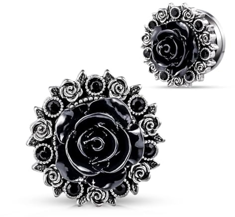 COOEAR Medidores de oreja de acero inoxidable, túneles de carne, tapones Kompass de color dorado, ensanchadores de aretes mejorados., 1/2(12mm), Metal, arenisca