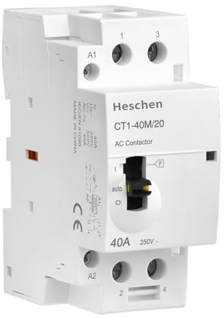 Heschen modulär hushålls-AC-skydd, CT1–40 M/20, 40 A, 2 poler, 2NO, två normalt öppna; 220 V AC-spolar, 35 mm DIN-skenmontering, med manuell kontrollbrytare
