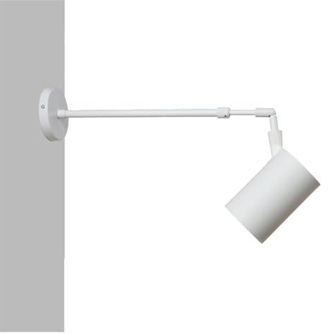 Faretto Da Parete Orientabile Telescopico Per Interni Industriali Con Braccio Lungo Retrò - Faretti Da Parete Interni Vintage Orientabili, Con Braccio Scalabile, Per La Lettura Delle Scale(White)