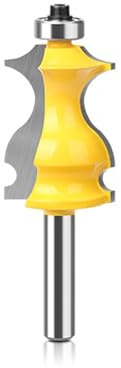 MACHSWON Architectural Molding Router Bit 8mm Shank 28.6mm Cut Diameter 41.5mm Cut Length Tongue and Groove Router Bits Ball Bearing Fish Shaped Slotting Woodworking Milling Router Cutter Tool