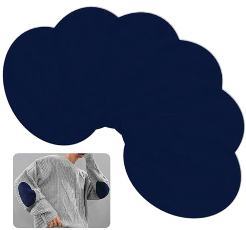 6 Pezzi Toppe Termoadesive Ovale per Abbigliamento Bambini, Ginocchiere e Gomitiere in Tessuto Resistente, Misura Universale, per Pantaloni e Uso Quotidiano, Blu (Blu)