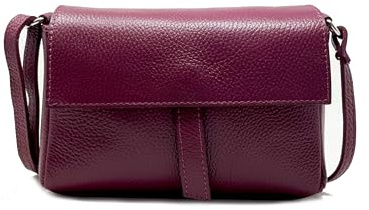 Chicca Borse Tracollina Borsa Donna in Pelle Dollaro Clutch Borsetta a Spalla (Bordeaux)