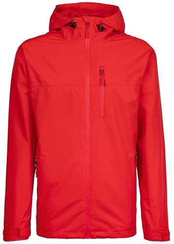 The ScotchMan S Wasserdichte Ultraleichte Outdoor Regenjacke Windbreaker Ünergangsjacke Damen Herren verschweißte Nähte an den Reißverschlüssen Packbar Rot