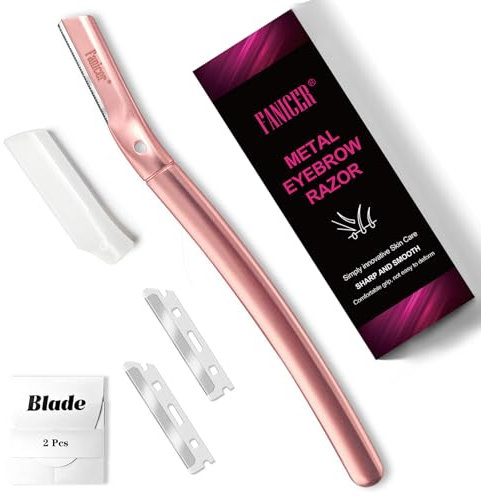 Eyebrow Shaper, Dermaplaning Blades for Face, Eyebrow Razor for Women, Shaver Facial Hair Remover, Exfoliating Dermaplaning Tool, Exfoliating Dermaplaning Tool for Women and Men(Pink)