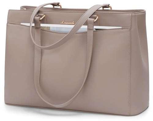 LOVEVOOK Laptop Bag Handbag Women, Waterproof Work Bag Large School Bag Shopping Bag Business Bag Briefcase Teacher Bag, Leather Tote Notebook Bag for Office University