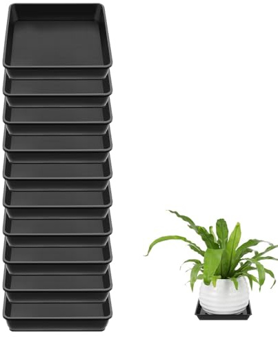 10 stycken underlägg blomkruka fyrkantig, kruka underlägg växter, fyrkantig droppskål, blommor underlägg rektangulära, kan användas i vardagsrum, sovrum, på balkonger etc.