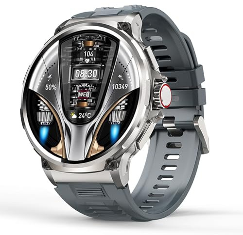 Smart 1,85 HD Touch Smartwatch för män och kvinnor, IP68 vattentät aktivitetsmätare med 100 sportlägen, lättviktig löparklocka,Silver