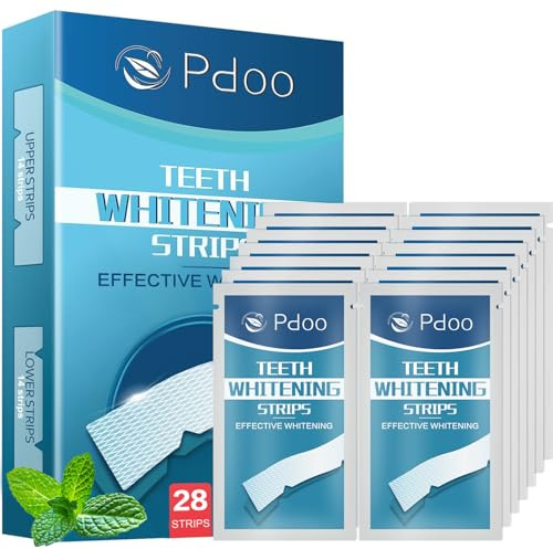 Whitening Strips 14 Applications | Effective Zähne Aufhellen in 7 Days | Teeth Whietning Strips that Enamel-Safe, No-Sensitivity | Entfernt Verfärbungen Effektiv Zahnaufhellung | Mint