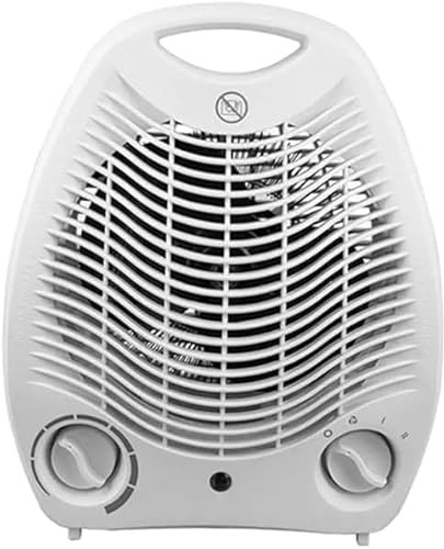 Calefactor Eléctrico 2000W, Calentador de Baño, Cocina y Habitación, Ideal para Superficies de hasta 20-25m², 3 Velocidades y Termostato Ajustable (Blanco 26025 Aire)