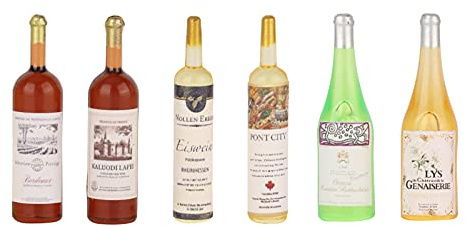 Qudinip Modelo de Botellas de Vino para Casa de Muñecas 1:12, Accesorios de Bebida de Barra en Miniatura Realistas para Decoración de Casa de Muñecas, 6 Unidades (Mini Comida y Bebida Modelo 6