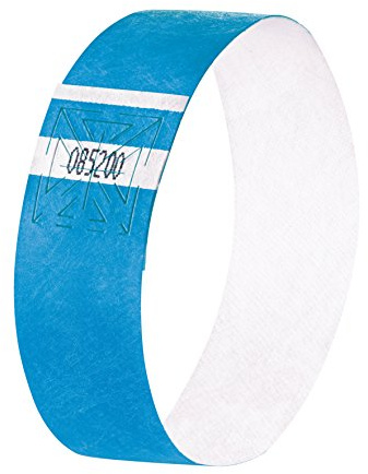 SIGEL EB211 120 Pulseras de identificación y control para eventos, personalizables, Super Soft 25,5 x 2,5 cm, azul neón