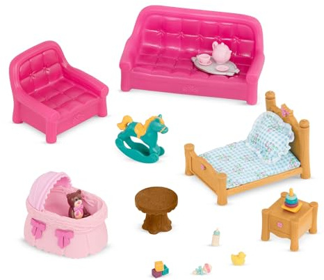 Li'L Woodzeez - Juego de salón y Cuarto Infantil - Muebles en Miniatura - Muebles para muñecas - Accesorios para Casitas - 3 años +