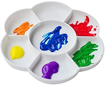 Wady Farbteller, Kunststoff, Blumenform, Mischpalette, Weiß, 2 Stück