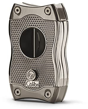 Colibri SV-Cut Zigarrenschneider | Gunmetal | 2-In-1 S-V Schnitt | Federauslöser | Bis zu 66 Ringmaß-Zigarren | Ergonomisches Design | Inklusive Geschenkbox