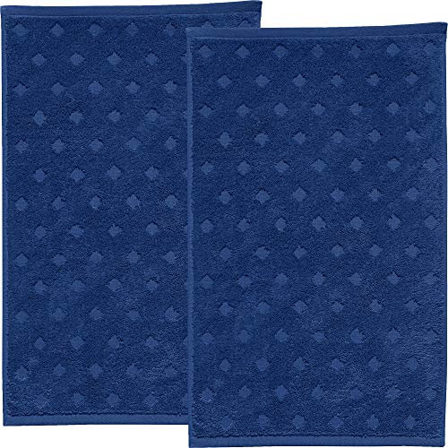 Erwin Müller Walk-Frottier Gästetuch 2er-Pack Baden Baden dunkelblau Größe 30x50 cm - extra saugstark, schnell trocknend, samtweich, mit Schlaufe