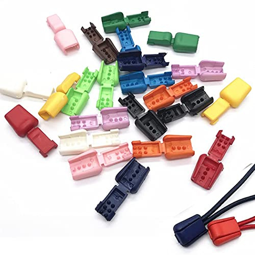 50 Stück Kordelendschloss, Kunststoff-Reißverschluss-Clip für Schnallen, Schlüsselband, Paracord (5 Farben)