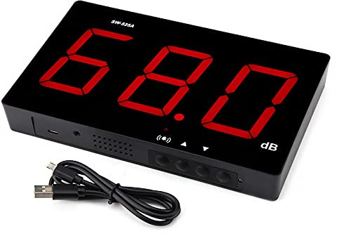 SW-525A Schallpegelmesser, Digitaler Schallpegel Messer 30~130dB, 9,6 Zoll LCD Bildschrim Display Wand Hängende Dezibel Noise Measuring Tester mit Datenlogger & Alarm