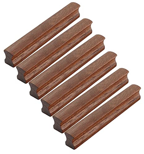 Skåphandtag trä 128 mm, möbelhandtag massivt trä svart valnöt, kökshandtag skåp dörrhandtag. garderob draghandtag. dekorativa lådhandtag inklusive skruvar, 6 stycken (hålmitt: 128 mm, träfärg)