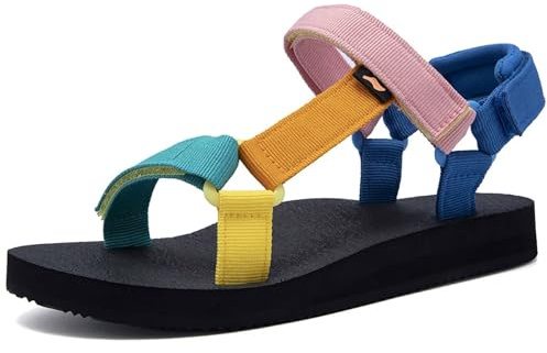YOCCI Sandalias deportivas originales para mujer, sandalias de senderismo con soporte de arco, plantilla de esterilla de yoga, zapatos de agua ligeros para exteriores