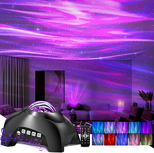 Koomoony Galaxy Projector, Star Projector for Bedroom, Northern Lights Aurora Bluetooth Speaker and White Noise, Night Light Kids Adults Gaming Room, Home Theater, Ceiling, Room Decor