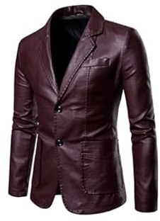 Veste homme simili cuir blouson boutons rétro style années 70 80 90 automne hiver rouge bordeaux taille 4XL manteau confortable vintage streetwear idée cadeau homme hiver