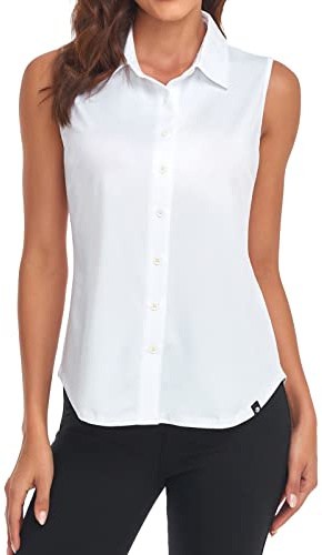 Soneven Blusa para Mujer, Elegante, Deportiva, sin Mangas, con Cuello, Polo de Golf, Verano, Transpirable, Camiseta