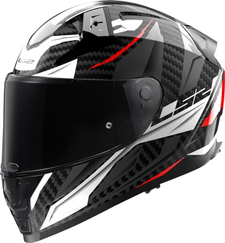 LS2, Casco Moto Integrale VECTOR II CARBON SAVAGE White Red Grey, L