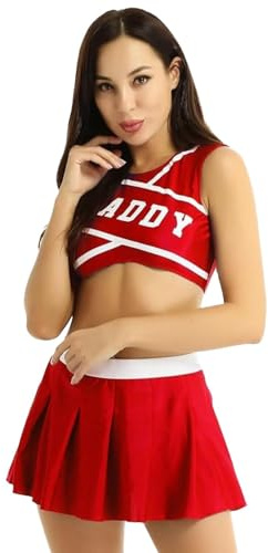Rurunklee Cheerleader Costume for Women Comfortable Cheer Uniform | Sexy for Music Party, Halloween, Basketball, Football, Nightclub Stage, Chinese New Year, Valentine's Day, Mother's Day,