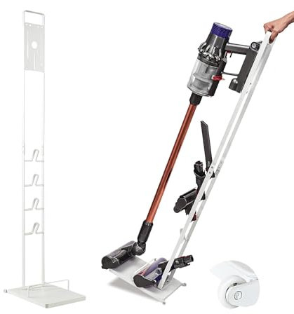 Supporto per Aspirapolvere Compatibile con Dyson V15 V12 V11 V10 V8 V7 V6 - DC45/ DC35/ DC58/ DC59/ DC62/ DC74- Organizzatore da Pavimento con Ruote senza Forare il Muro.